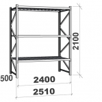 Laoriiul põhiosa 2100x2400x500 300kg/tasapind,3 PLP tasapinda