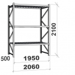 Laoriiul põhiosa 2100x1950x500 440kg/tasapind,3 metalltasapinda MAXI