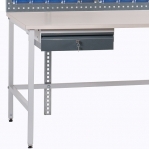 Worktable set 1500x800 with Shelf, Perfo panel, 10 bins, Drawer, Lighting