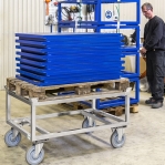 EUR aluse käru 1200x800x700mm, galvaniseeritud, piduritega