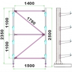 Tagarist konsoolriiulile 2500/3000K x1500L STRONG