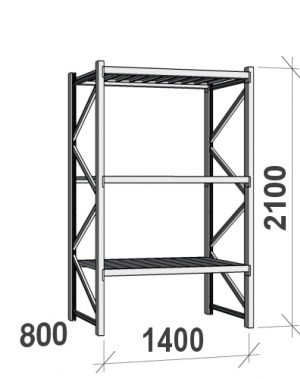 Maxi starter bay 2100x1400x800 600kg/level,3 levels with steel decks