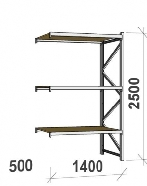 Laoriiul jätkuosa 2500x1400x500 600kg/tasapind, 3 puitlaastplaadist tasapinda