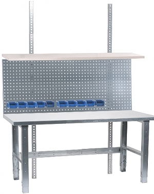 Lukksepa laud 2000x800 metallkate 2,0 mm + riiul, perfosein 2000x600, 10 karpi