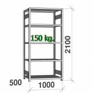 Laoriiul põhiosa 2100x1000x500 150kg/riiuliplaat,5 plaati