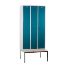 3 door locker with bench 900x810x2090